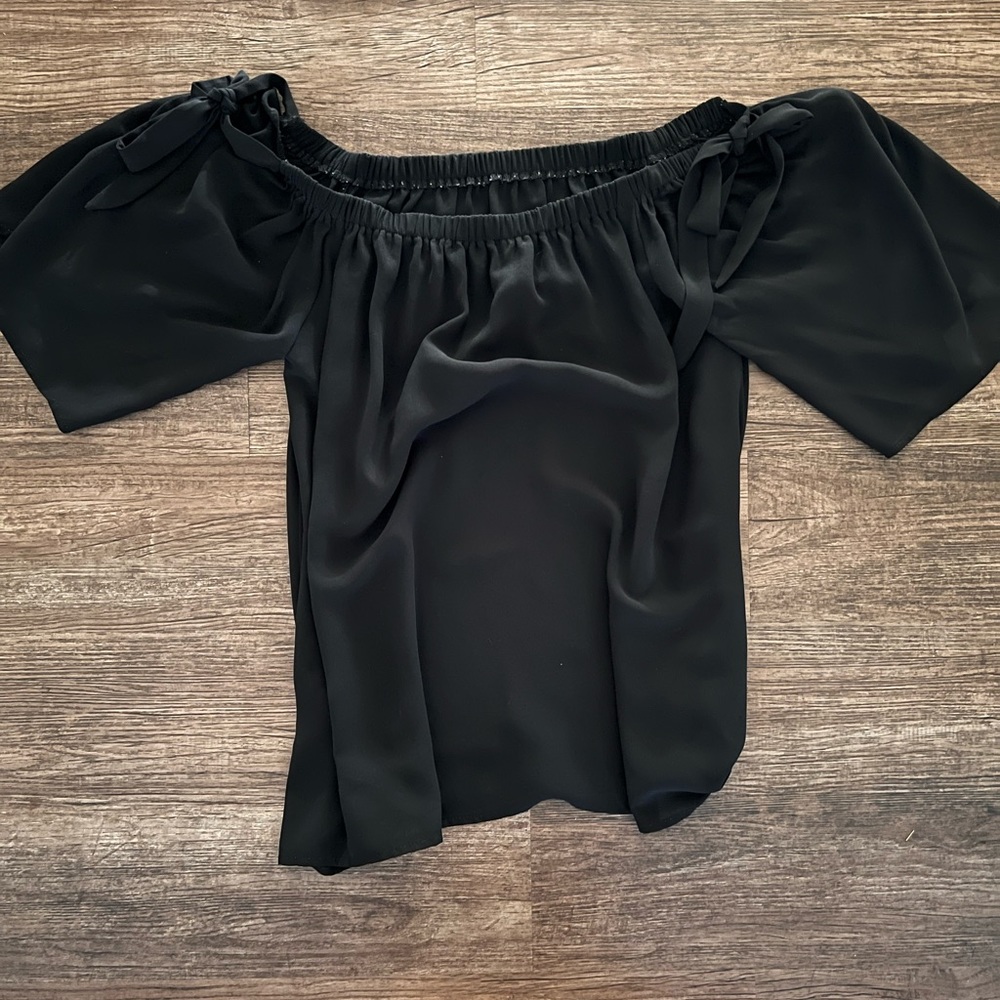Black off shoulder top